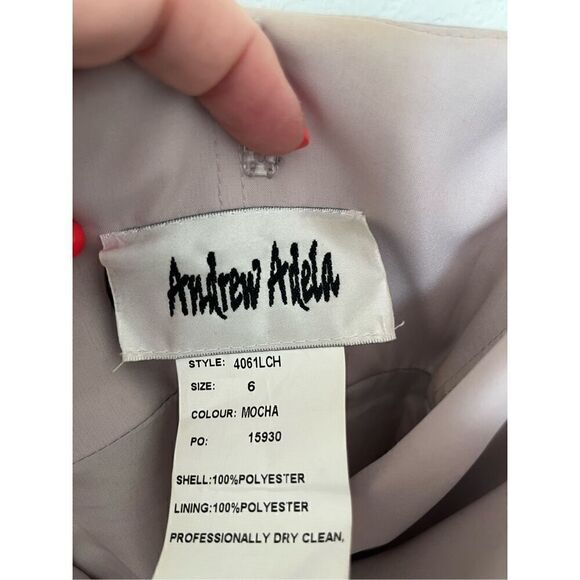 Andrew Adela Sleeveless Dress Gown Mocha NEW - Picture 4 of 6